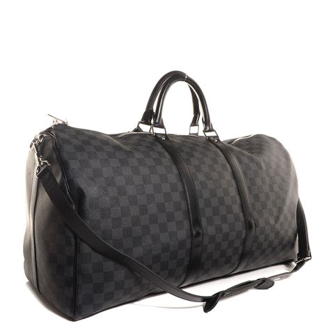 louis vuitton keepall 55 damier graphite|keepall 55 with shoulder strap.